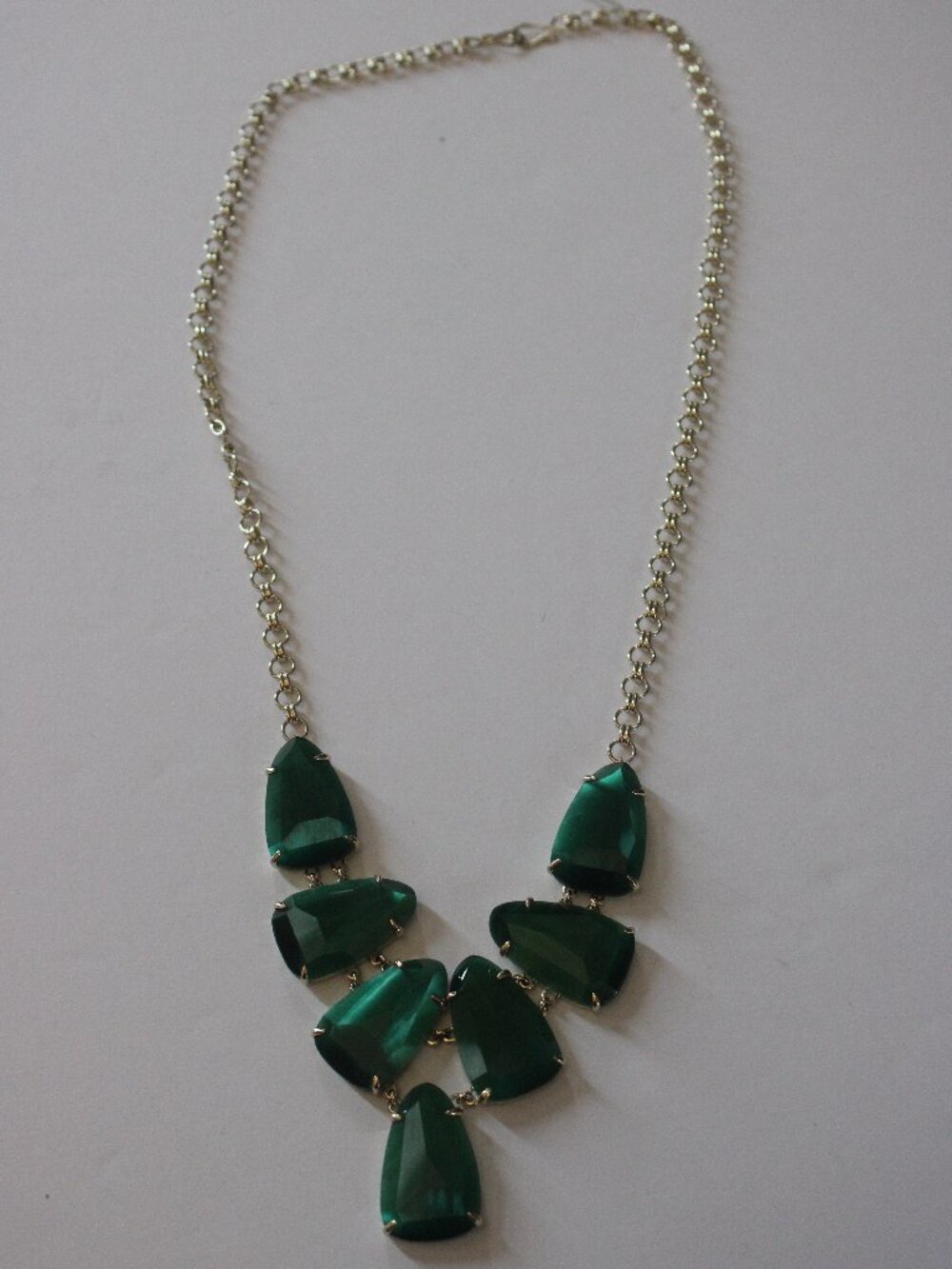 KENDRA SCOTT Harlie  Statement Necklace-Emerald Cat’s Eye